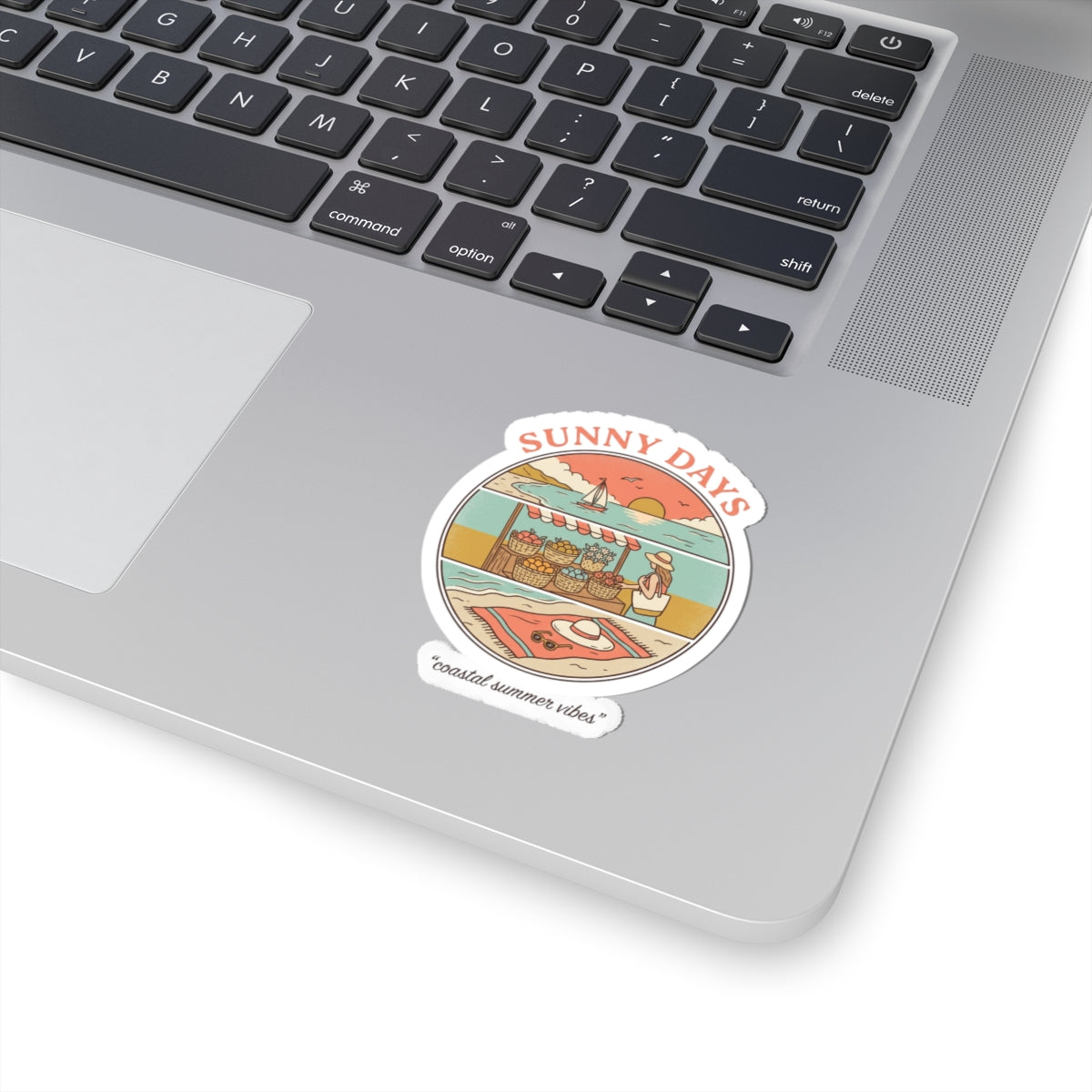Sunny Days Coastal Market Sticker | summer aesthetic, pastel retro
