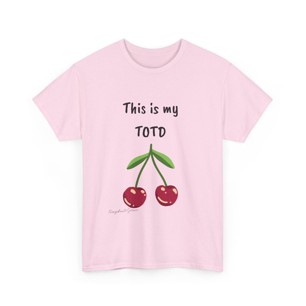 Cherry Graphic Tee — "This is my TOTD" Casual Cotton T‑Shirt