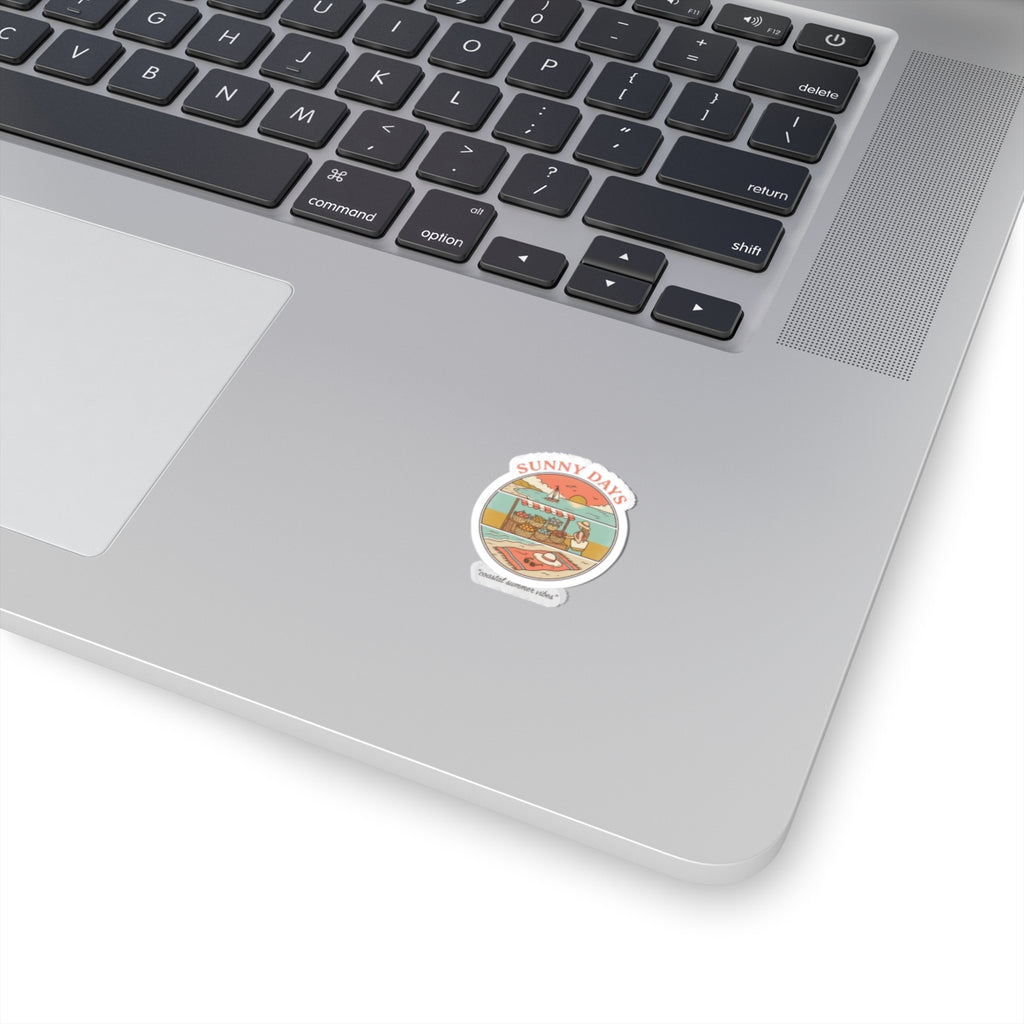 Sunny Days Coastal Market Sticker | summer aesthetic, pastel retro