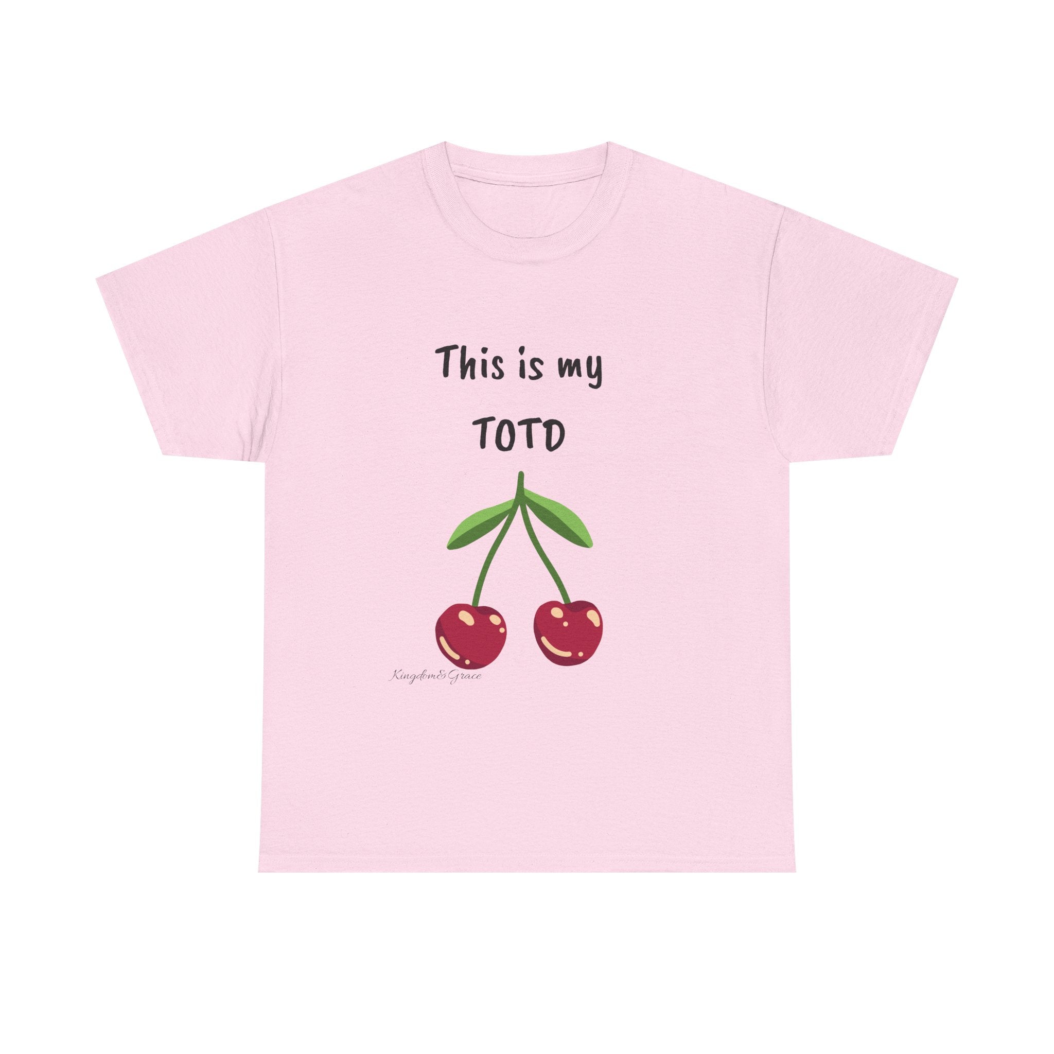 Cherry Graphic Tee — "This is my TOTD" Casual Cotton T‑Shirt