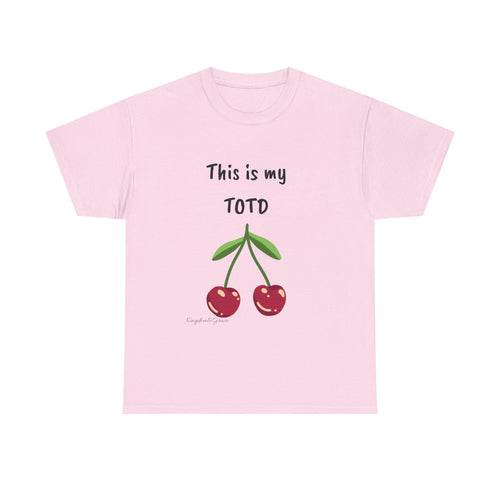 Cherry Graphic Tee — "This is my TOTD" Casual Cotton T‑Shirt