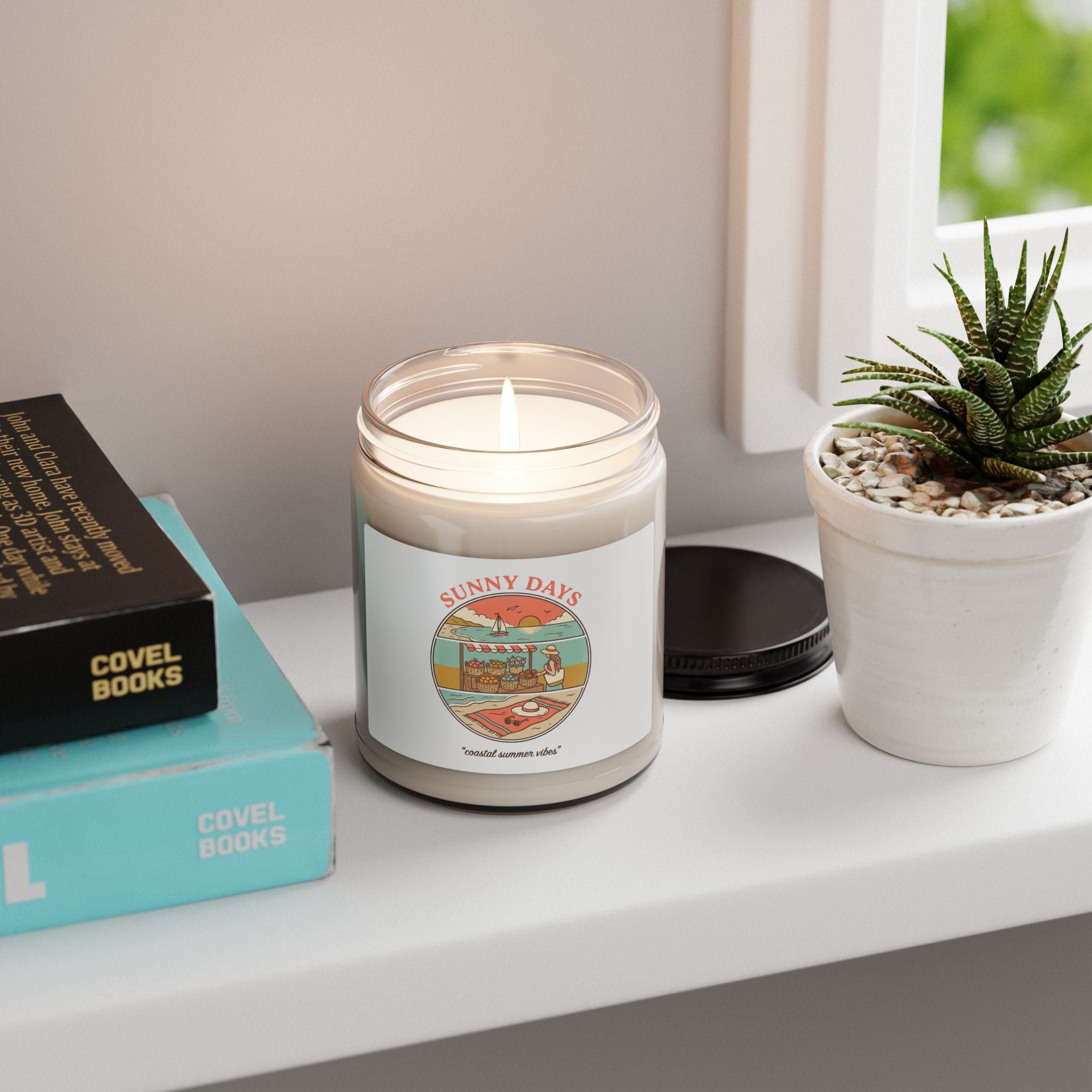 Sunny Days Candle, Summer Aesthetic Coastal Vibes, Retro Pastel Soy