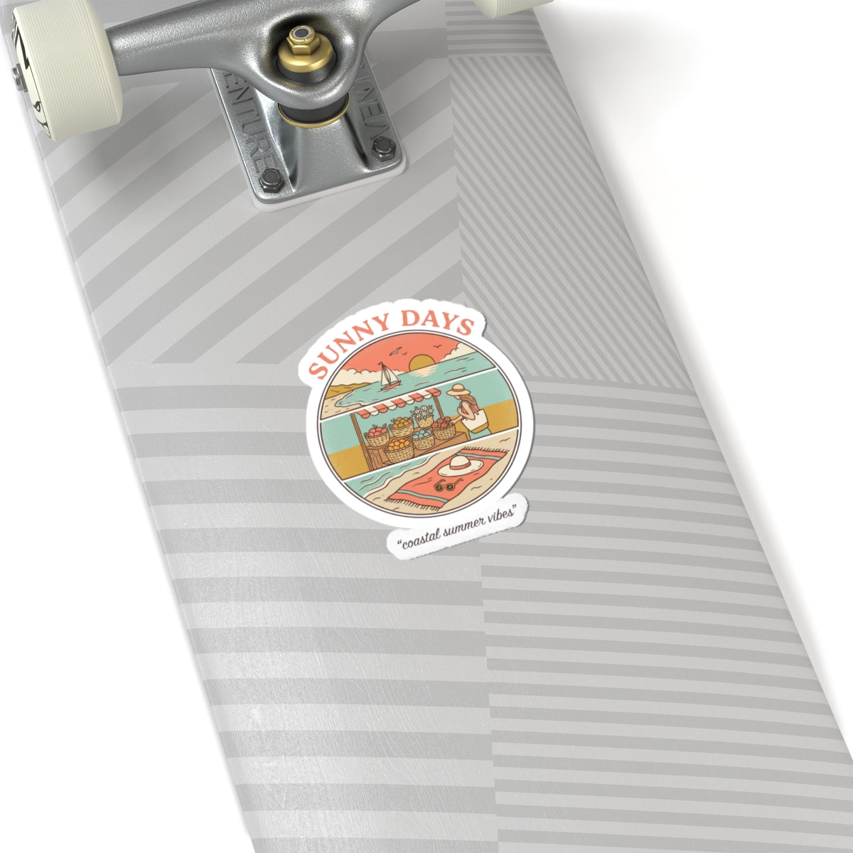 Sunny Days Coastal Market Sticker | summer aesthetic, pastel retro