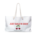 Just Bag'n Shit Cherry Weekender Bag – Funny Travel Tote for Getaways
