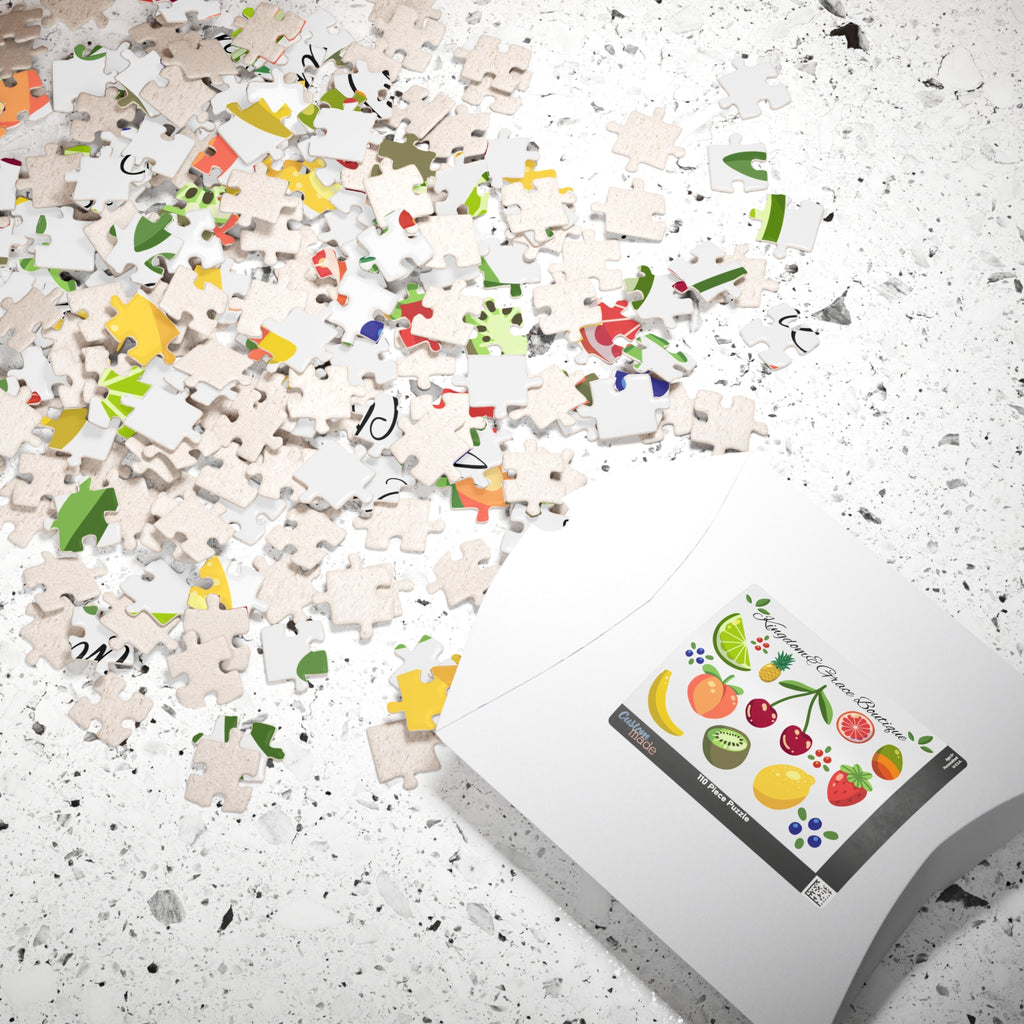 Fruit Pattern Jigsaw Puzzle — 110/252/520/1014-Piece Colorful Fruit Illustration Puzzle
