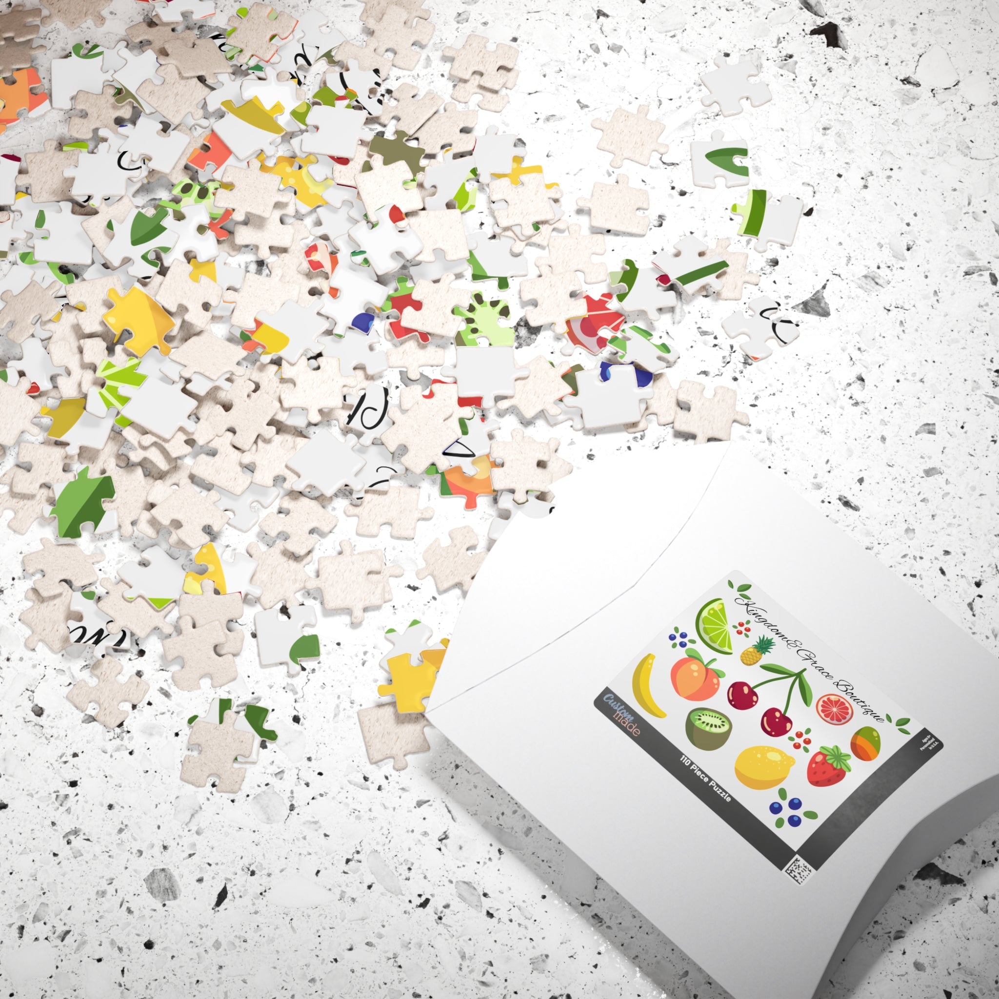 Fruit Pattern Jigsaw Puzzle — 110/252/520/1014-Piece Colorful Fruit Illustration Puzzle