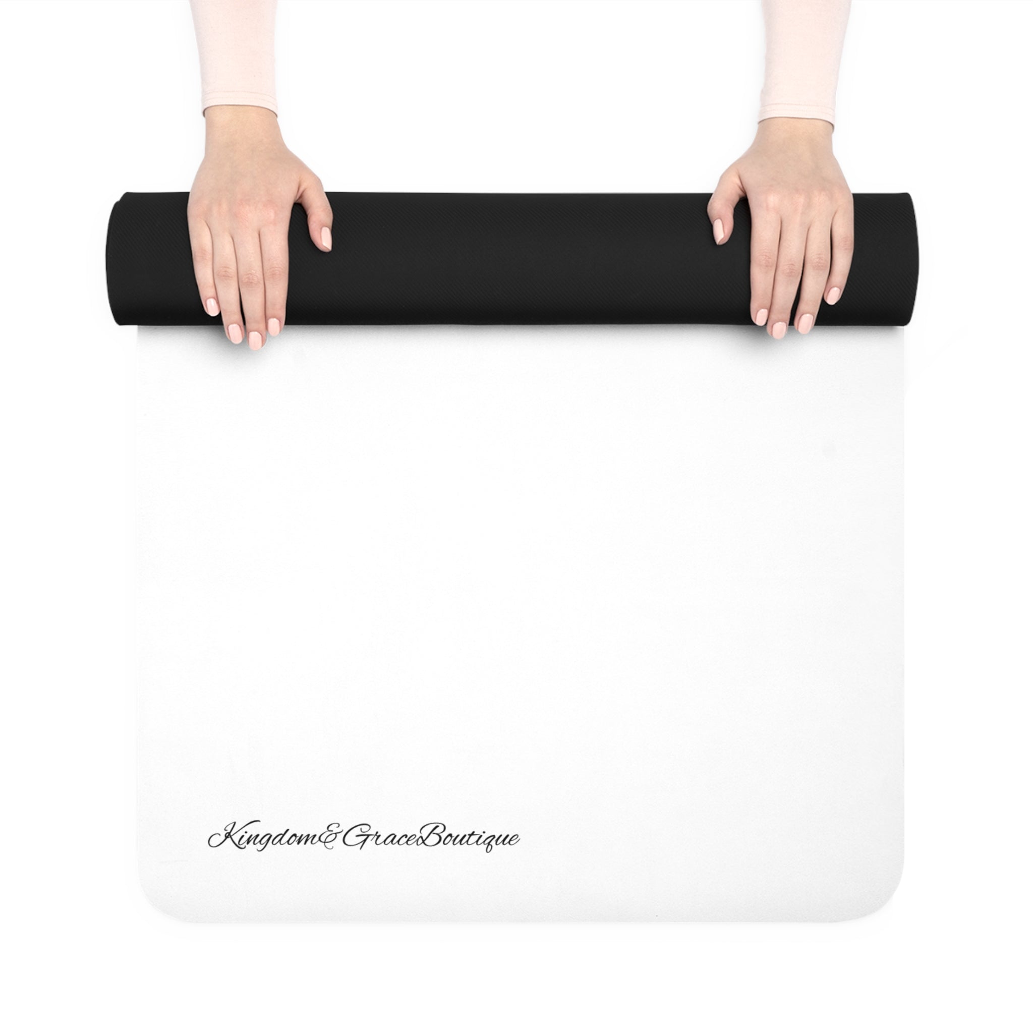 Summer Vibes Rubber Yoga Mat — Tropical Palm Sunset Design