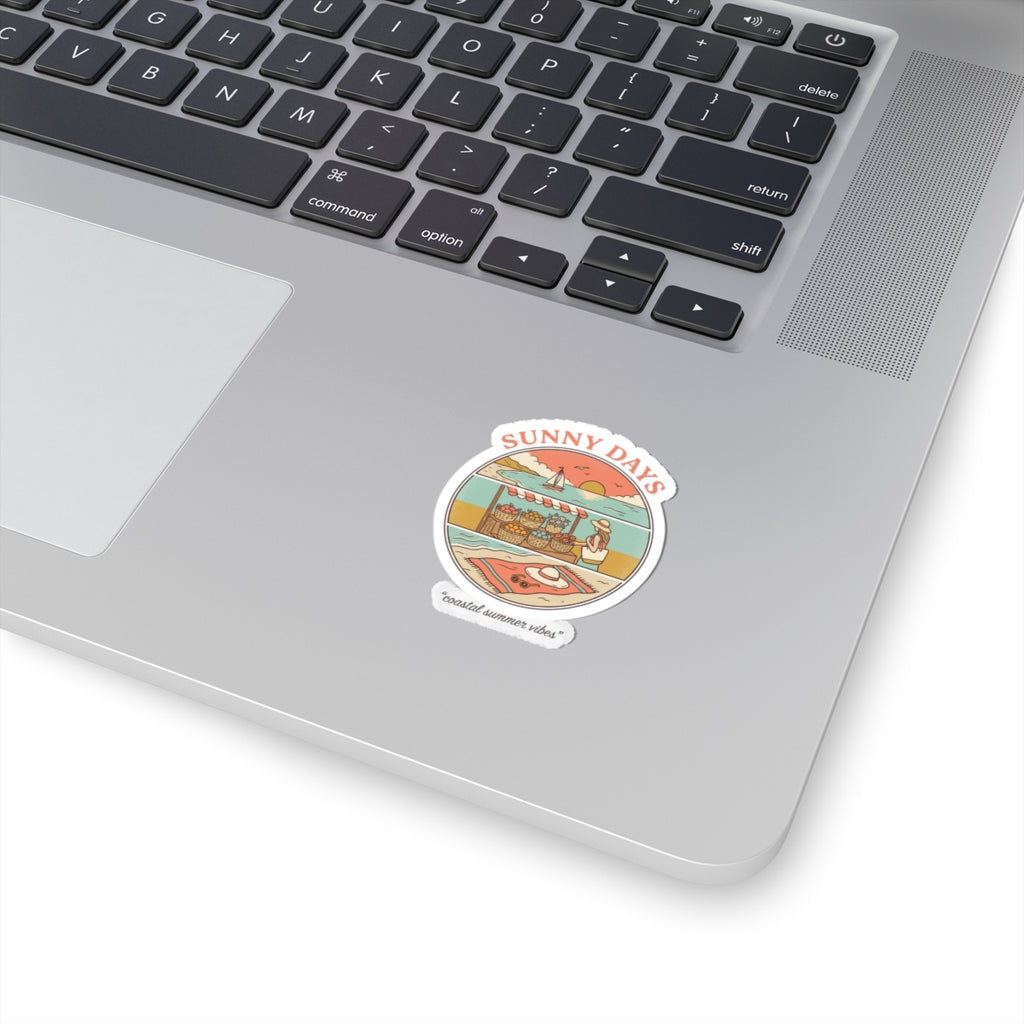 Sunny Days Coastal Market Sticker | summer aesthetic, pastel retro