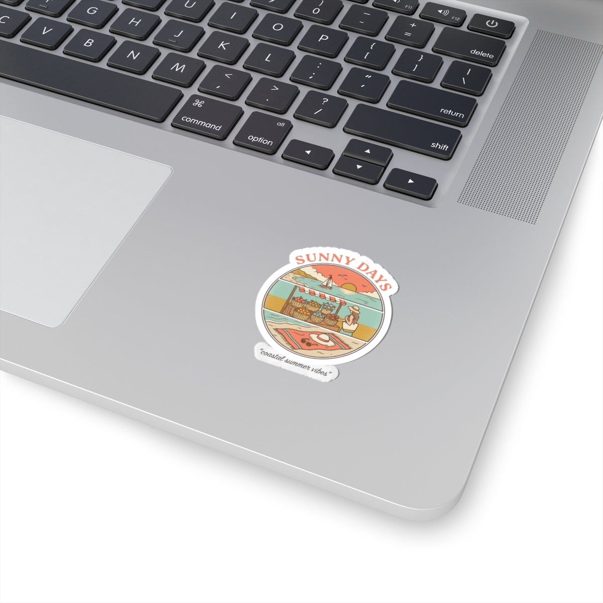 Sunny Days Coastal Market Sticker | summer aesthetic, pastel retro